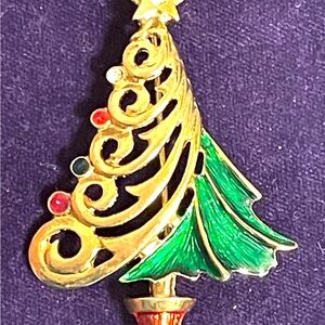 Vintage Christopher Radko Holiday Tree Brooch